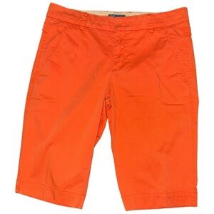 Vince Women’s Size 10 Orange Cotton Buckle Side Bermuda Shorts